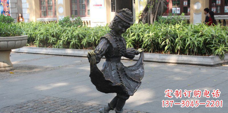 开封广场小女孩跳舞人物铜雕