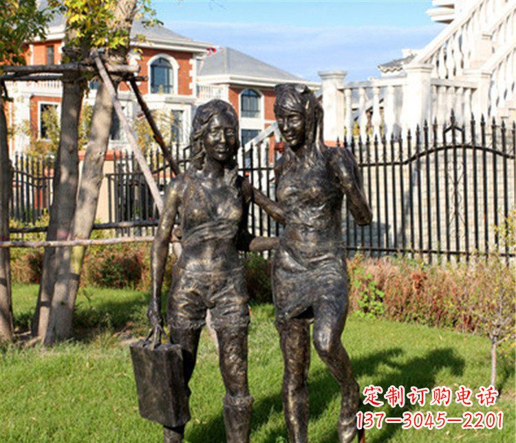 开封精致温润的女孩铜雕