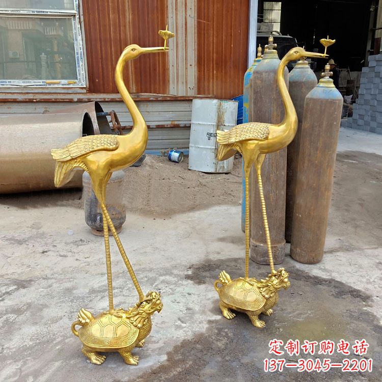 开封龟鹤延年仙鹤铜雕