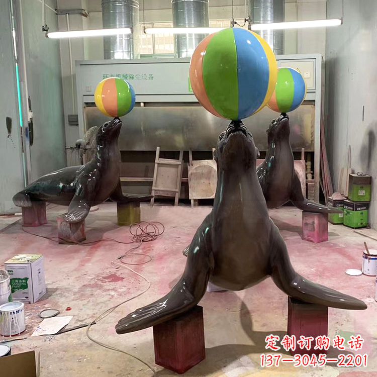 开封海豹玻璃钢雕塑,让您触手可及的自然风情