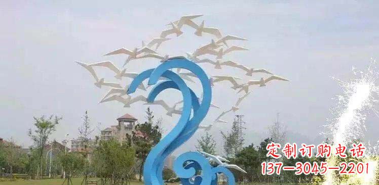 开封精美海鸥雕塑,传递美好海洋情怀