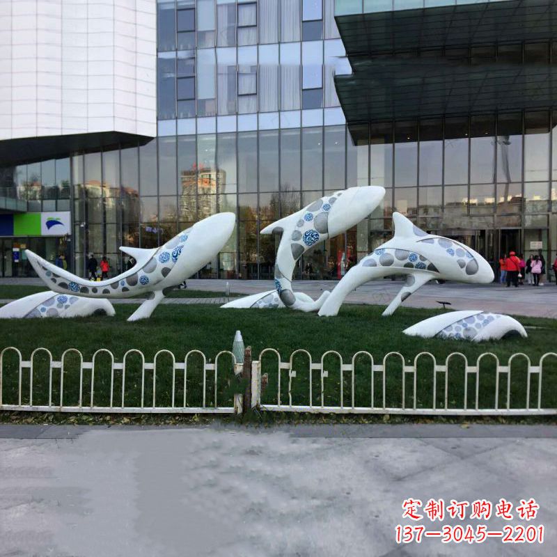 开封城市绿地观赏海豚雕塑