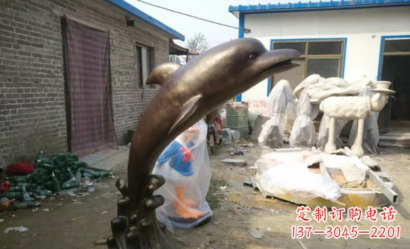 开封海豚动物铜雕
