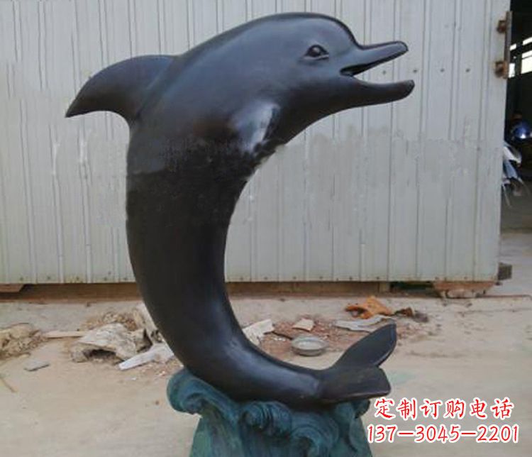开封一群海豚成就美丽的海洋动物喷泉铜雕塑