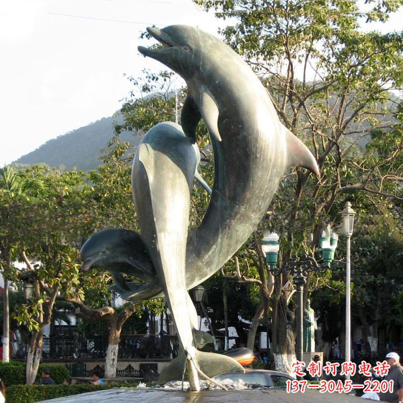 开封海豚公园铜雕景观动物雕塑