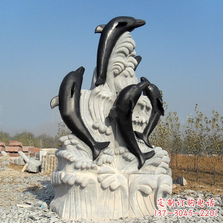 开封中领雕塑公司推出一款新的艺术品——海豚石…