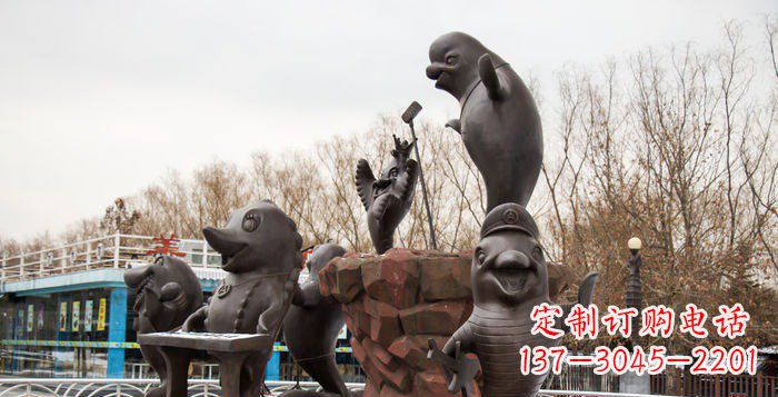 开封精美铜海豚雕塑,精细雕琢把海豚灵魂融入!