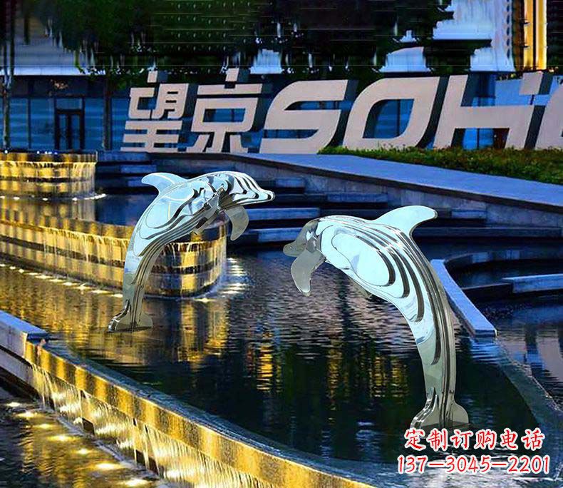 开封可爱海豚不锈钢雕塑
