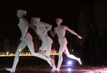 开封优雅靓丽的女性不锈钢跑步雕塑