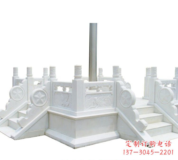 开封精美的汉白玉升旗台雕塑