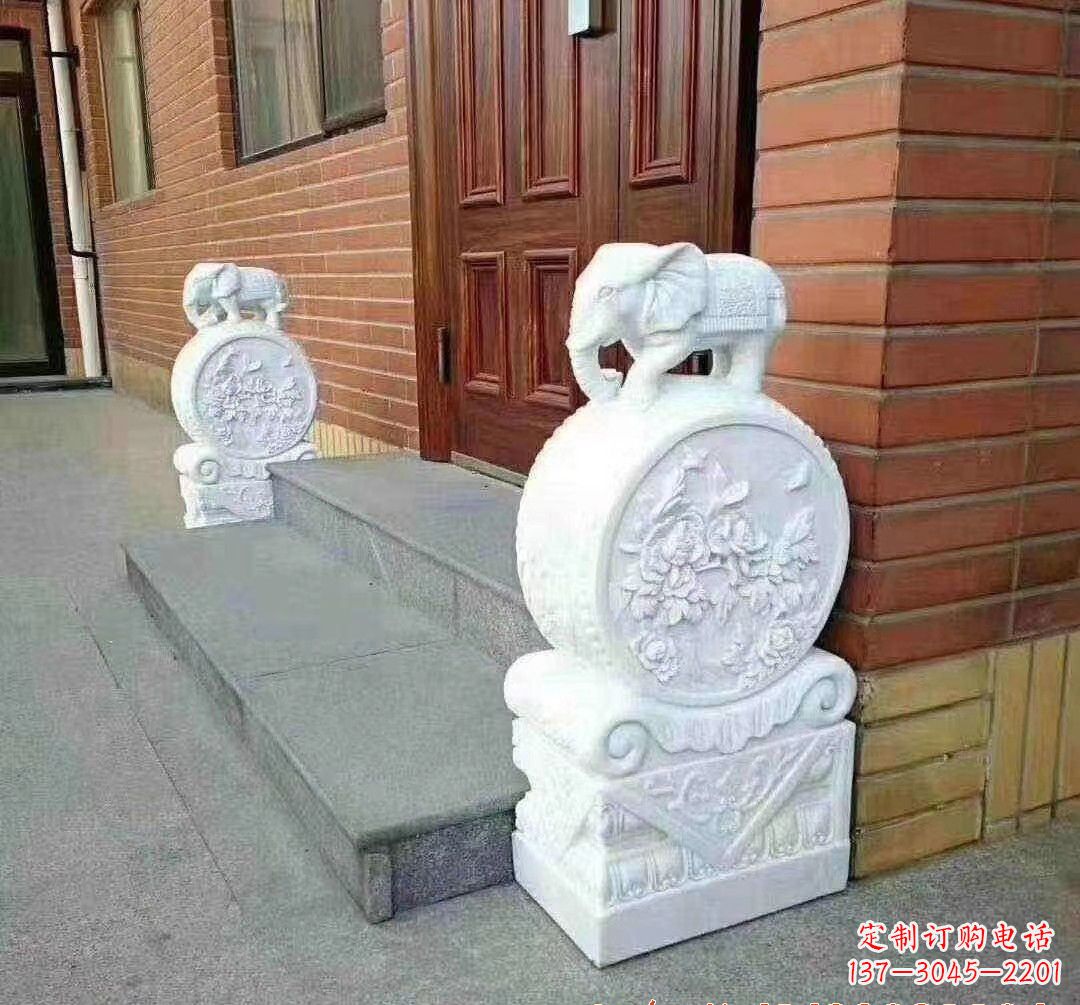 开封汉白玉大象门墩石雕