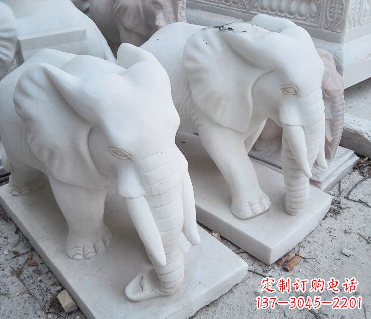 开封汉白玉大象公园动物石雕