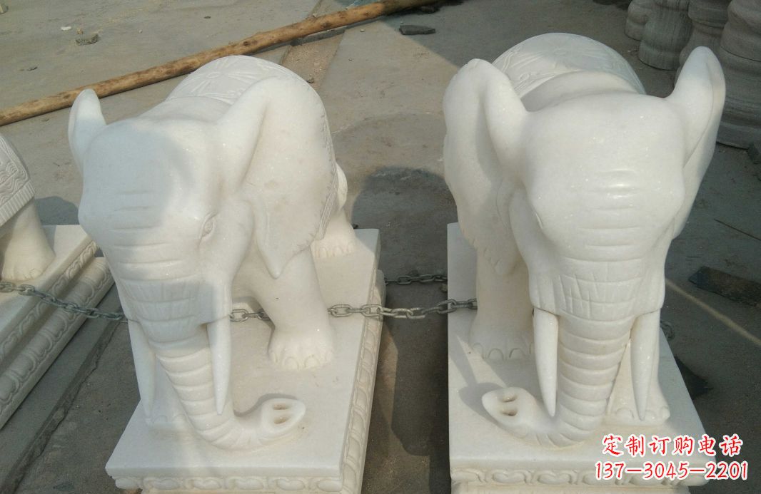 开封汉白玉大象雕塑是中领雕塑定制厂家的精品作…