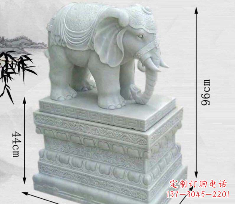 开封令人惊叹的汉白玉大象门口雕塑
