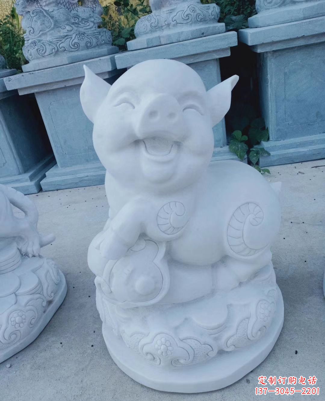 开封领雕塑--汉白玉公园动物十二生肖石雕