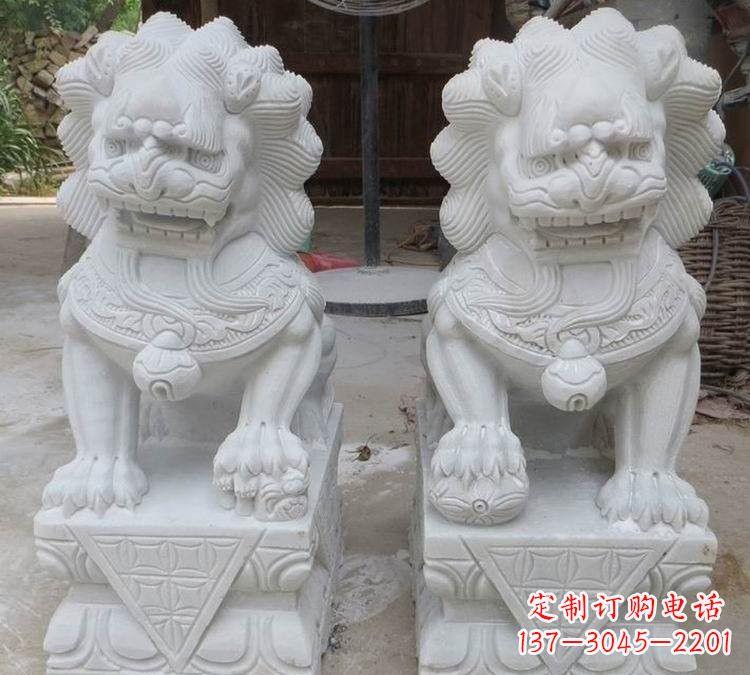 开封汉白玉精美狮子雕塑