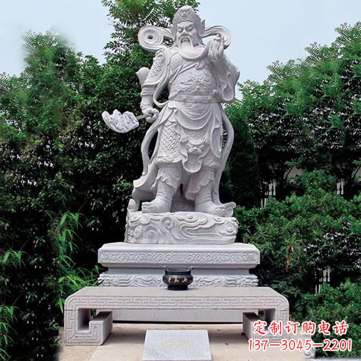 开封汉白玉关公神像