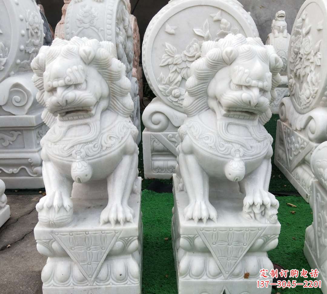 开封汉白玉故宫制作狮子雕塑