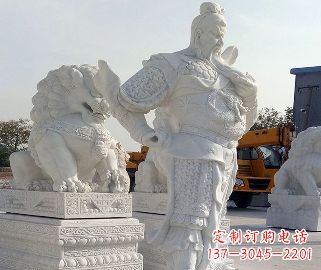 开封汉白玉关公武财神石雕