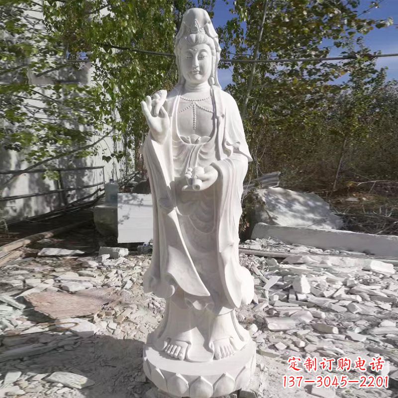 开封象征观音的汉白玉观音菩萨石雕