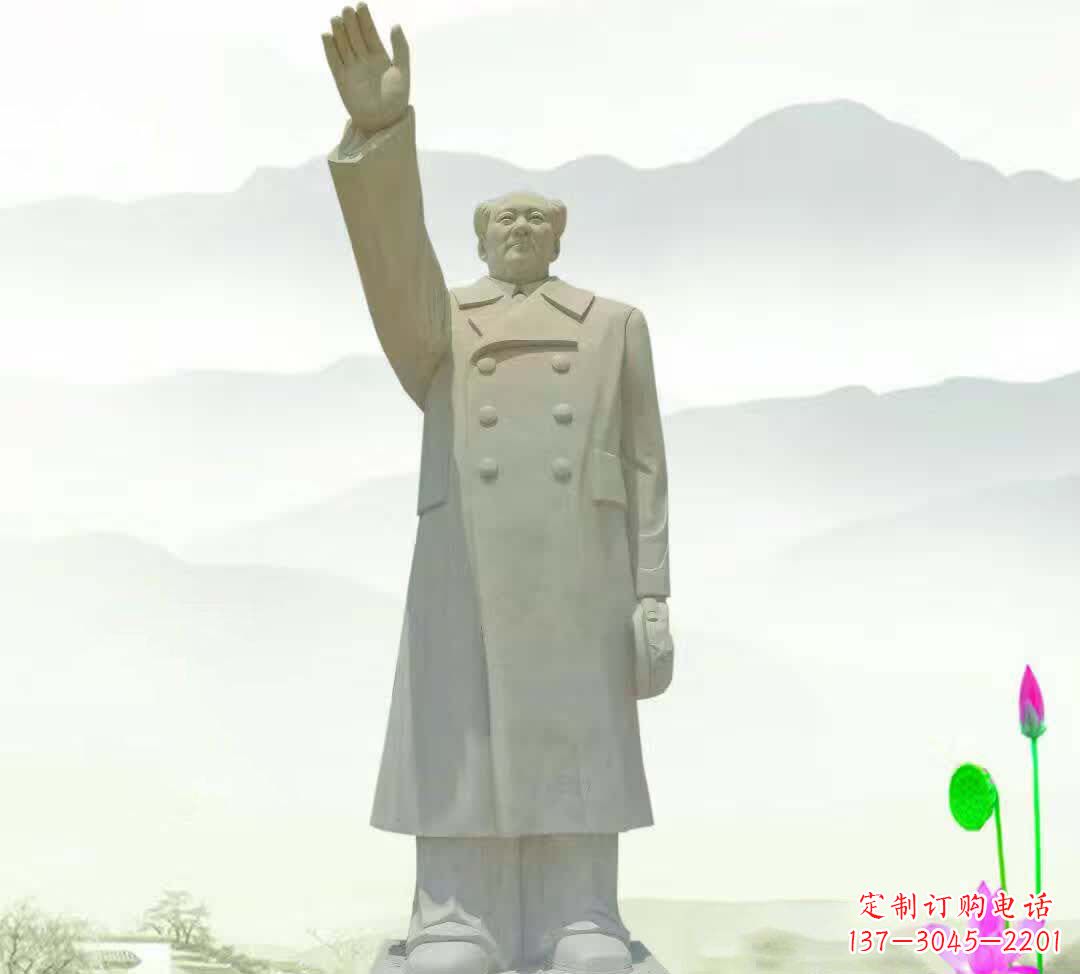 开封汉白玉挥手毛泽东雕塑