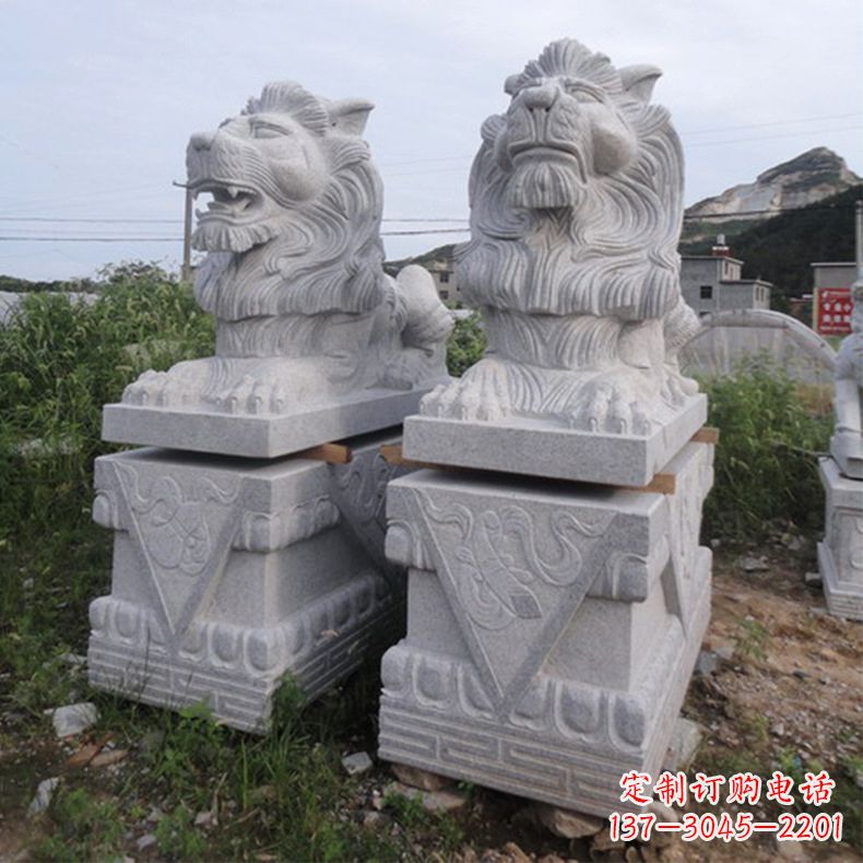 开封汉白玉汇丰狮子石雕
