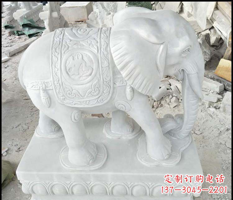 开封汉白玉吉祥如意门口招财镇宅大象石雕
