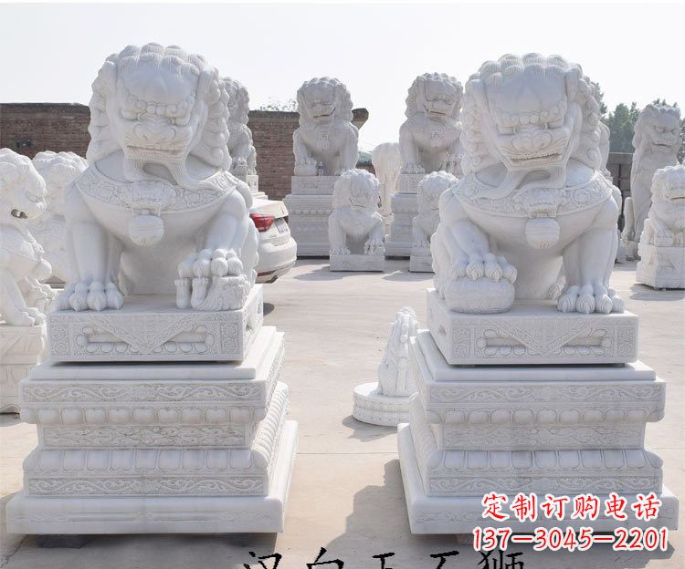 开封汉白玉看门狮子雕塑