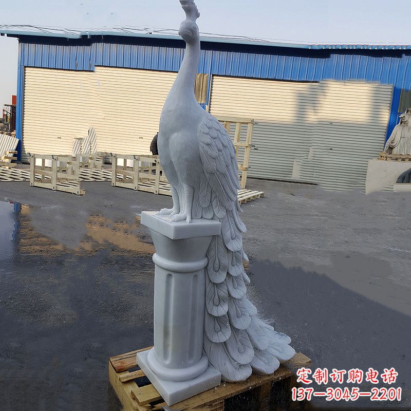开封汉白玉孔雀雕塑,传承艺术精髓