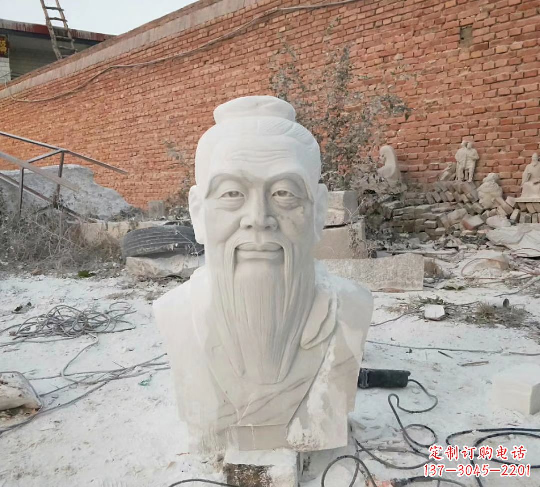 开封汉白玉孔子雕塑校园烈士名人石雕 