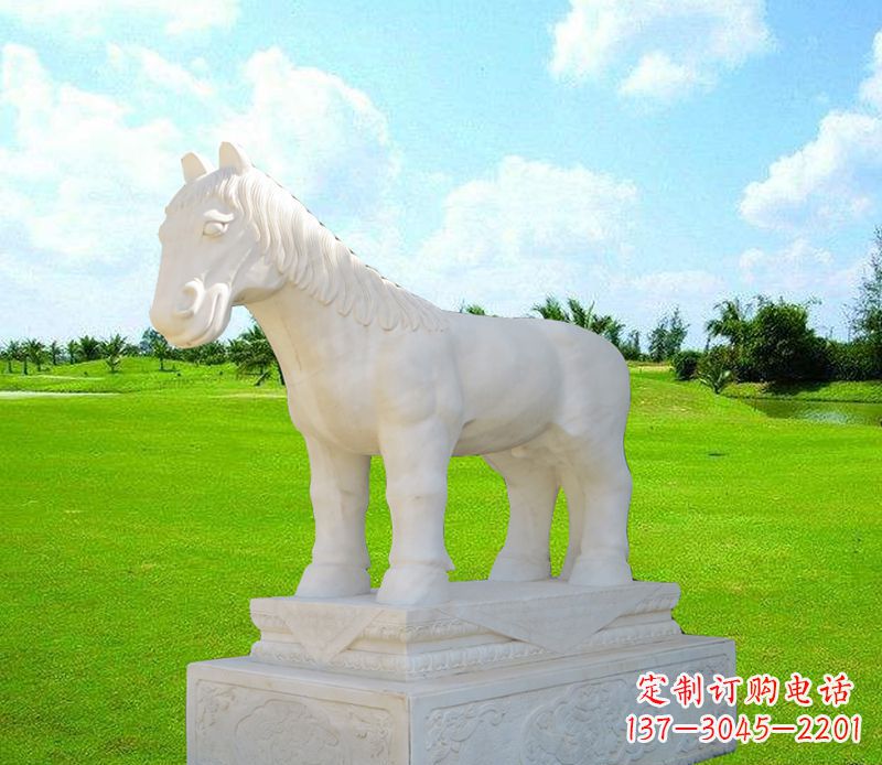 开封汉白玉马石雕广场动物雕塑