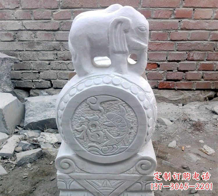 开封汉白玉门口大象抱鼓石
