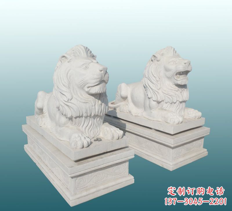 开封汉白玉欧式西洋狮子石雕