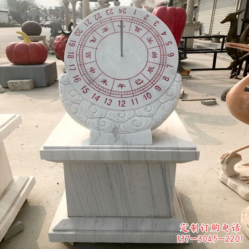开封精美汉白玉日晷石雕，给您带来精致的收藏价值