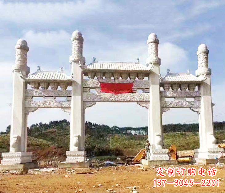 开封精美白玉牌坊石雕,品质缔造传世绝品
