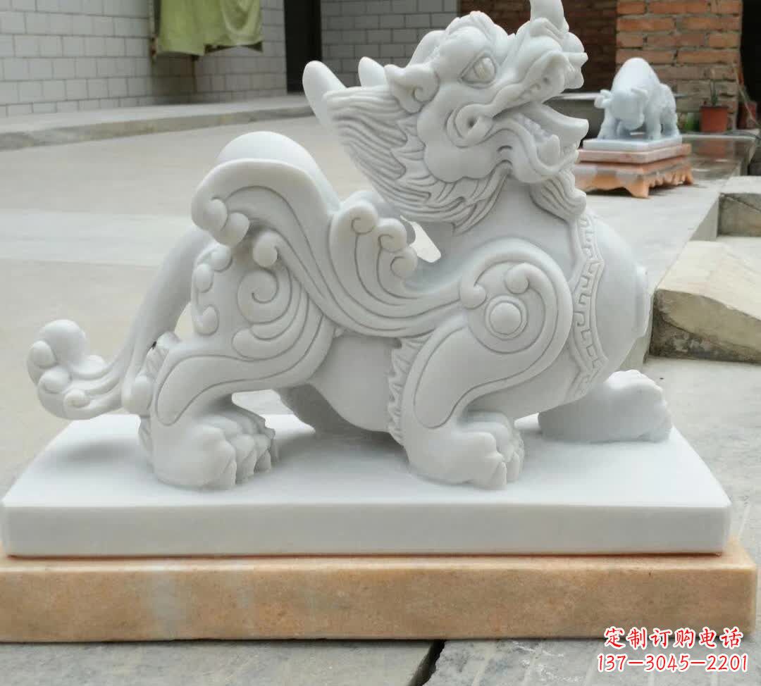 开封精美汉白玉貔貅雕塑