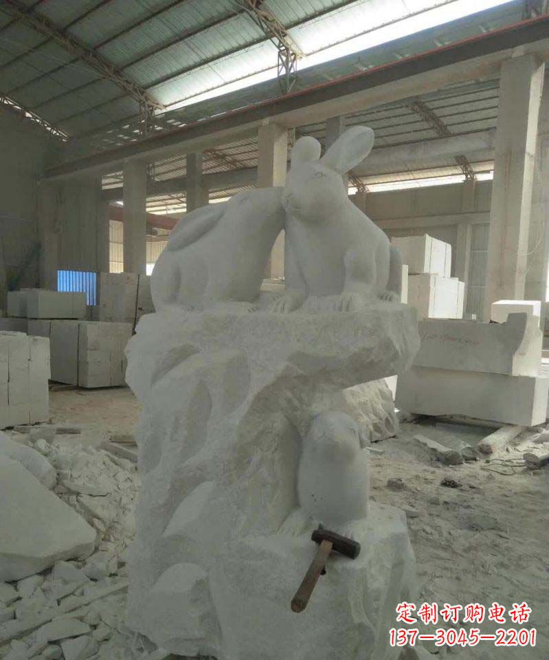开封精美的中国古典生肖兔雕塑