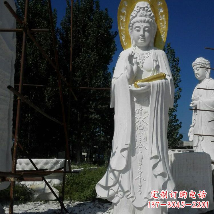 开封汉白玉石雕佛像石头观音