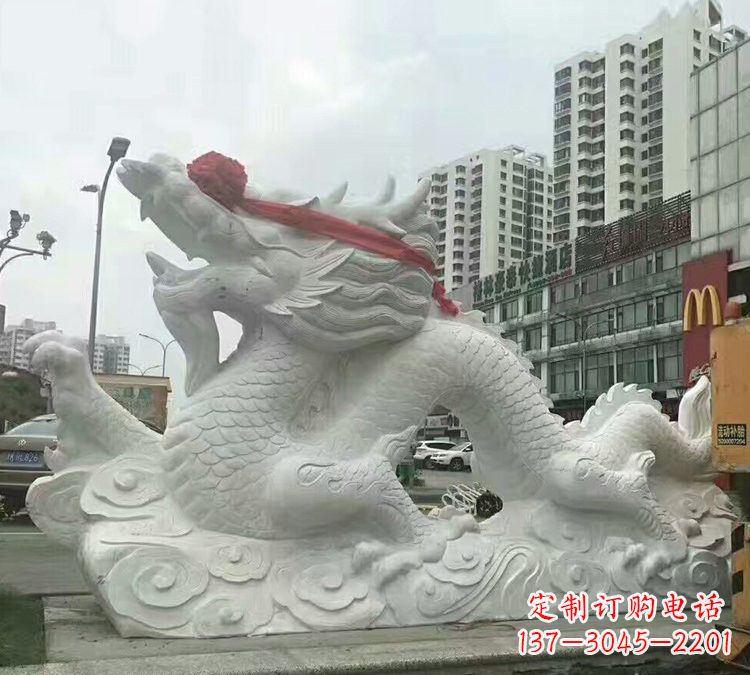 开封汉白玉石雕神龙