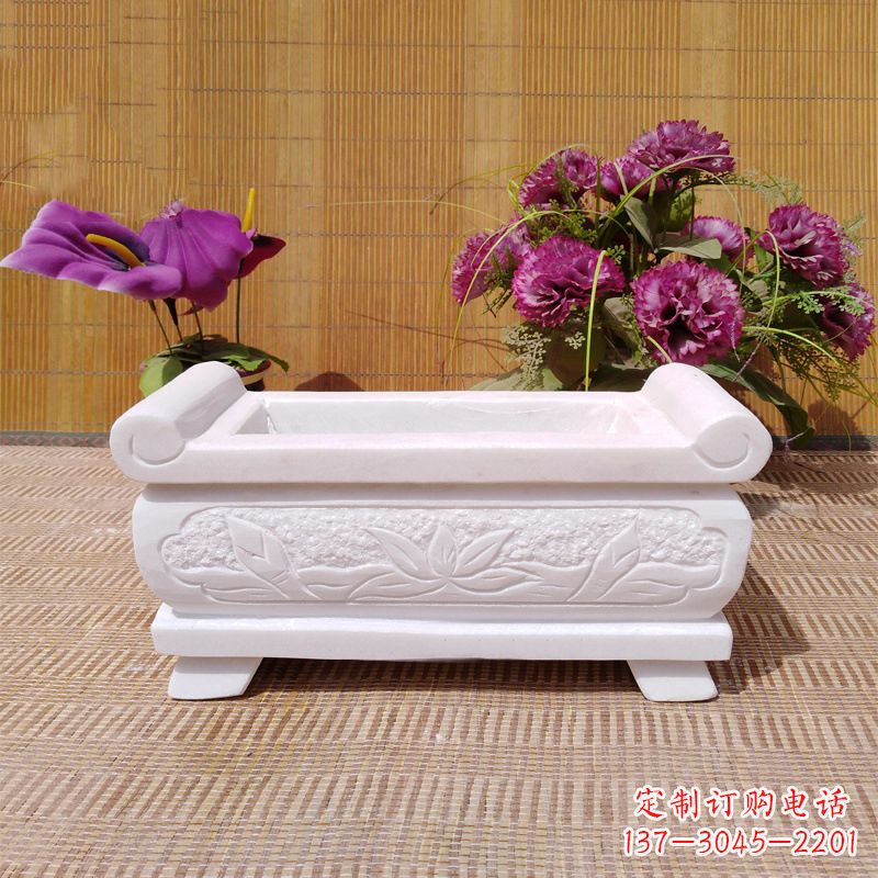 开封汉白玉石特色香炉雕塑