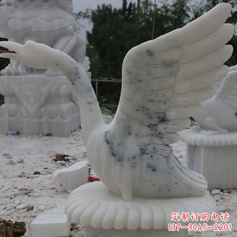 开封汉白玉天鹅石雕,精美绝伦,令人叹为观止