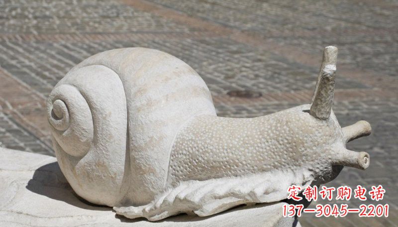 开封汉白玉蜗牛动物石雕