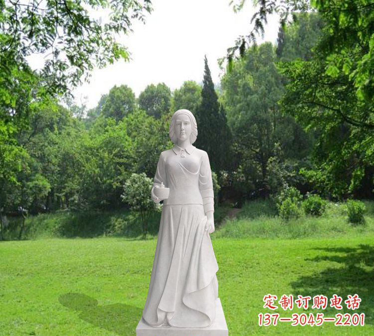 开封汉白玉西方名人南丁格尔雕塑
