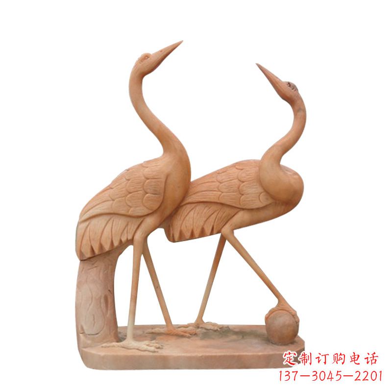 开封汉白玉花仙鹤雕塑,是来自中领雕塑的一件精…