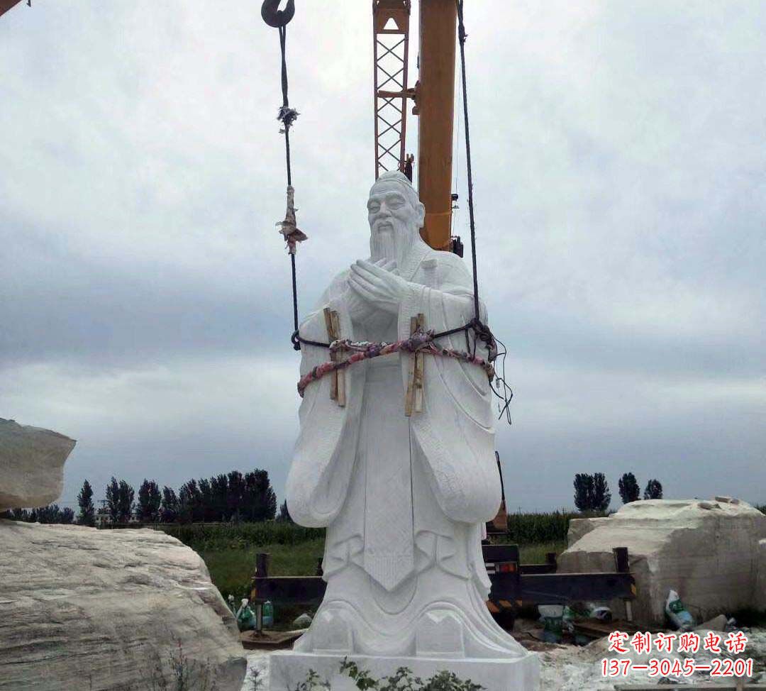 开封超越传统汉白玉校园孔子雕塑