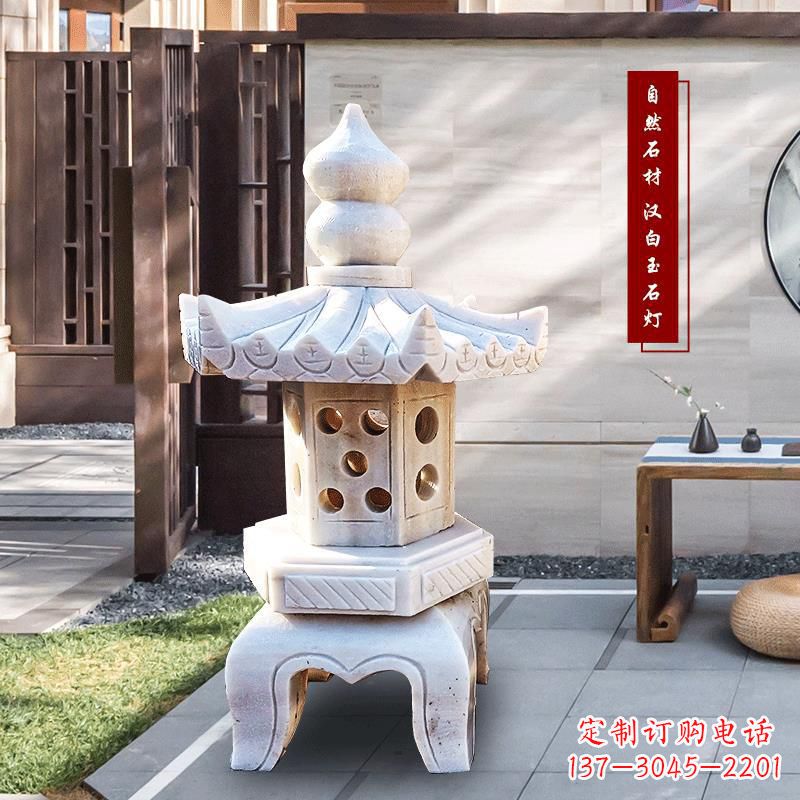开封中领雕塑-经典经典汉白玉灯笼园林雕塑