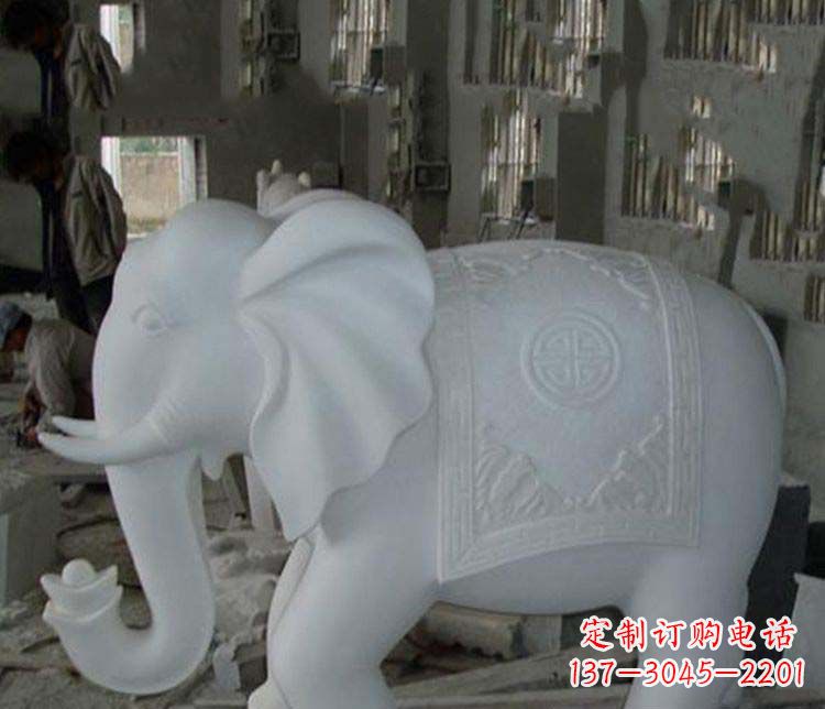 开封汉白玉大象雕塑,带来好运