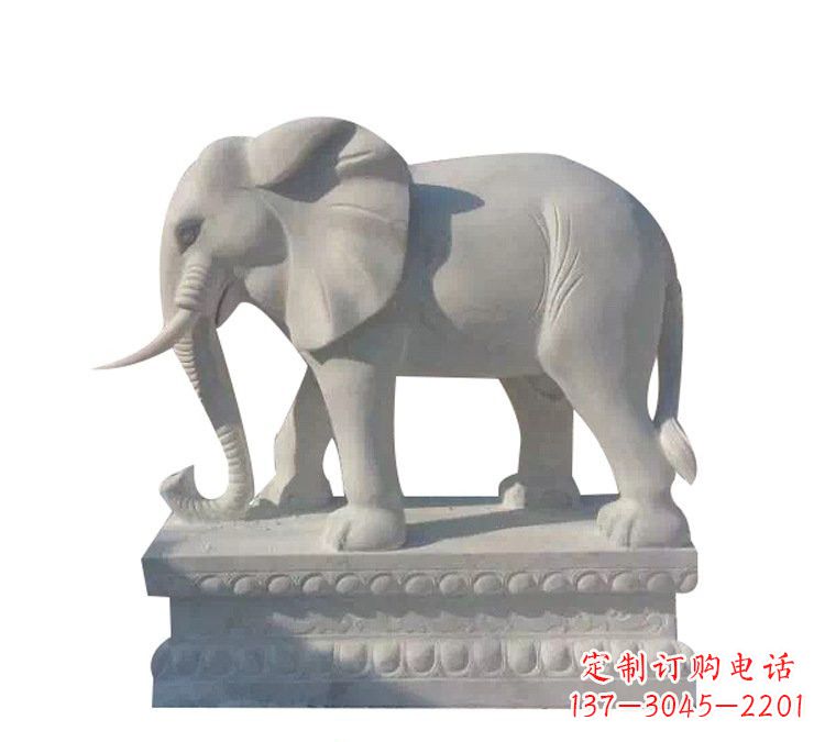 开封精美绝伦的汉白玉大象雕塑