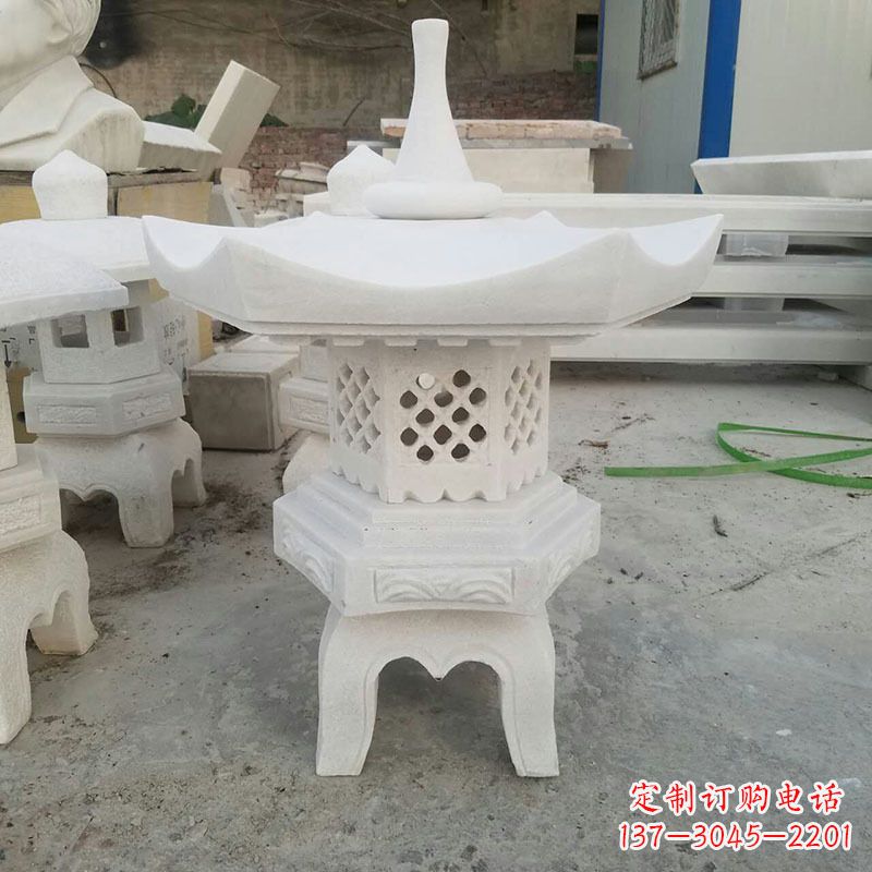 开封汉白玉中式石雕灯笼