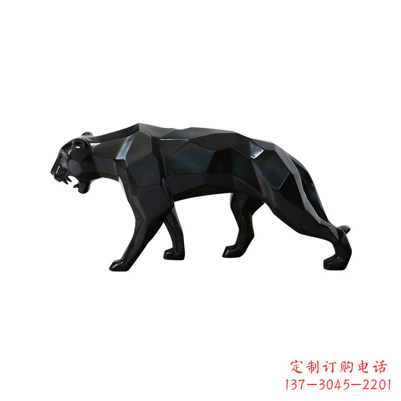开封黑色魅力,豹子玻璃钢雕塑